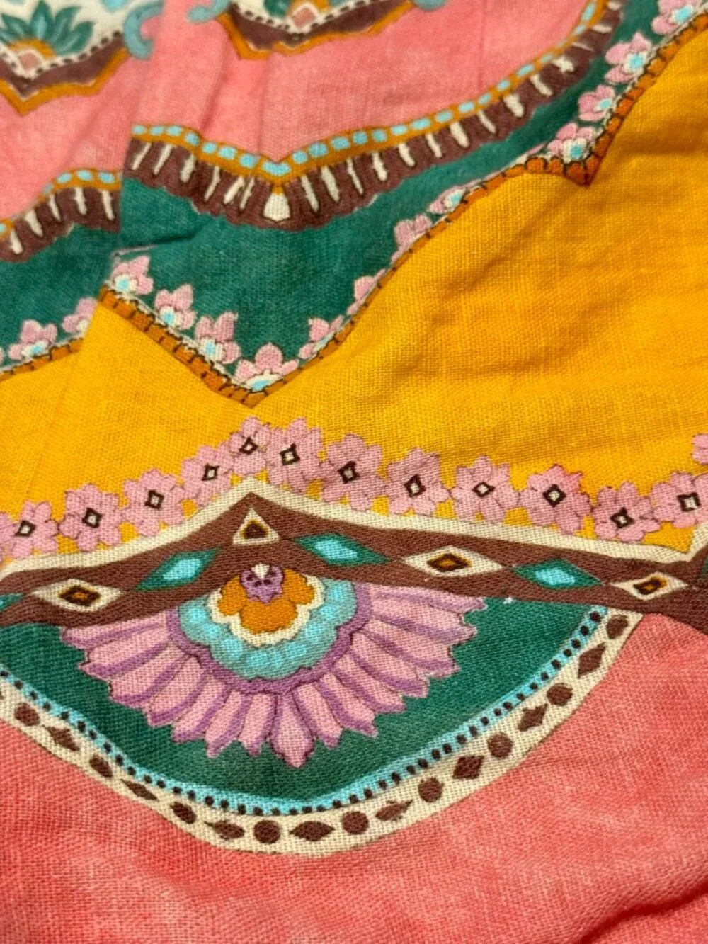 ZARA Belted Linen Blend Print Shorts – Medium | Pink Moroccan Boho | EUC - Picture 8 of 14